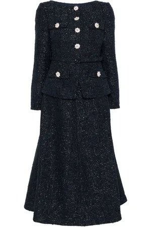 Self-Portrait Bouclé midi dress