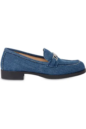 Moschino Heart-charm denim loafers