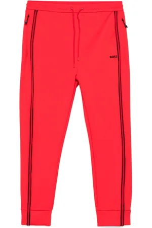 HUGO BOSS Rubberised-logo track pants