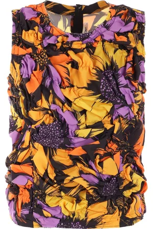 Comme des Garçons Floral-print ruched blouse