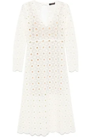 Twin-Set Crochet-knit midi dress
