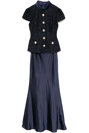 Self-Portrait Metallic bouclé maxi dress