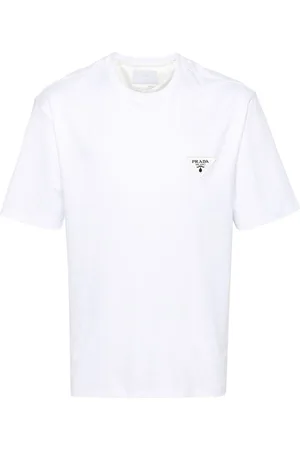 Prada Triangle logo-patch cotton T-shirt