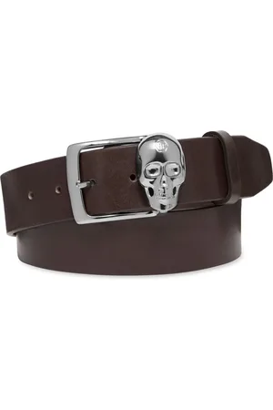 Philipp Plein Skull-buckle leather belt