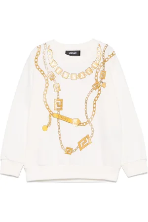 VERSACE Loghi necklace-print sweatshirt