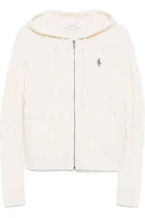 Sporty & Rich SRC Cableknit Cashmere Zip Hoodie