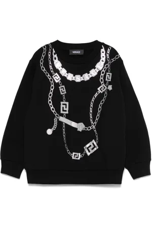 VERSACE Loghi necklace-print sweatshirt