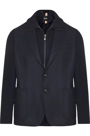HUGO BOSS Knitted-panels blazer