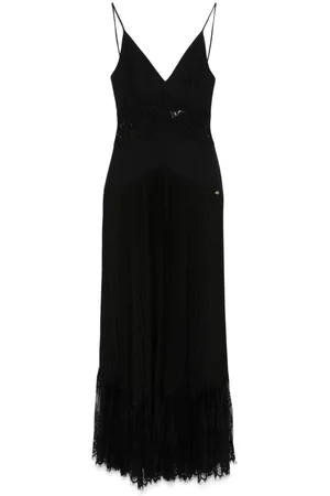 NISSA Lace-panel midi dress