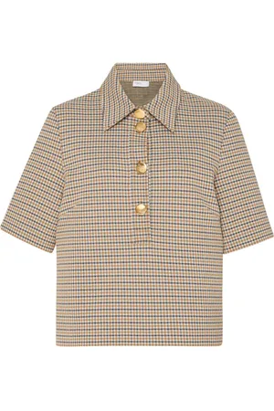 ROSETTA GETTY Check-pattern polo top