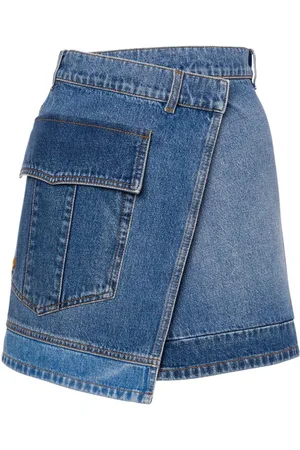 Serafini Asymmetric denim skirt
