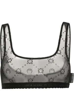 Marine Serre Moonogram flocked tulle bralette