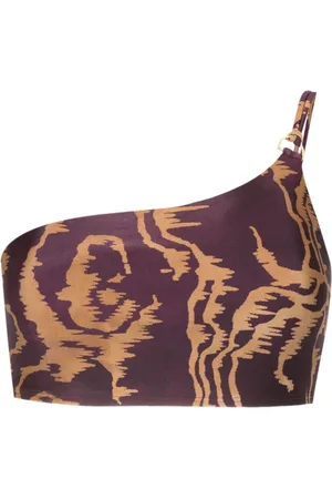 Lenny Niemeyer Abstract-print one-shoulder bikini top