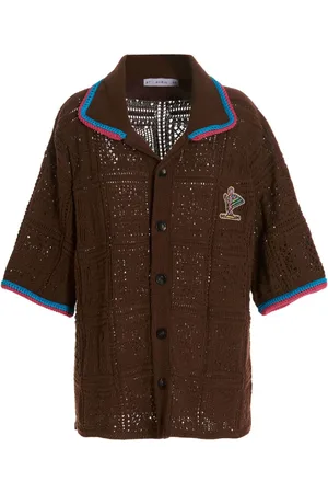 Avril 8790 Patch-detail crochet shirt