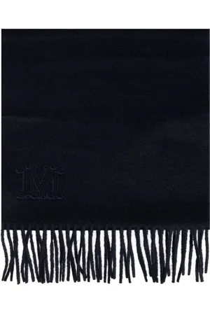 Max Mara Embroidered-logo cashmere scarf