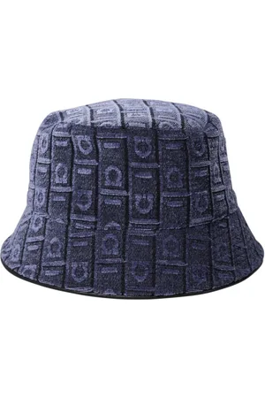 Salvatore Ferragamo Logo velvet bucket hat