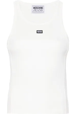 Moschino Logo-appliqu?? ribbed tank top