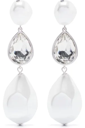 Self-Portrait Faux-pearl droplet earrings