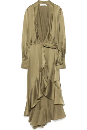 ZIMMERMANN Wrap silk midi dress