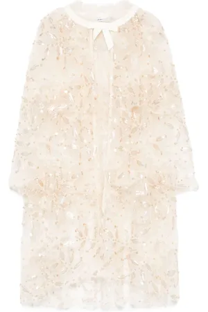 Self-Portrait Sequin-detail tulle cape