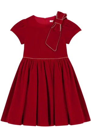 PATACHOU Bow-embellished velvet dress