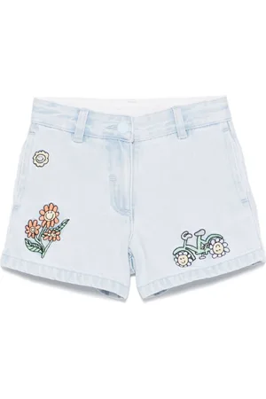Stella McCartney Embroidered denim shorts
