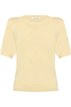 By Malene Birger Logo-embroidery knitted top