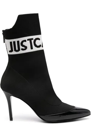 Roberto Cavalli Intarsia-logo ankle boots