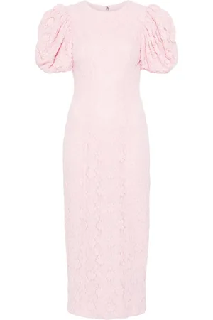 ROTATE Lace fitted midi dress