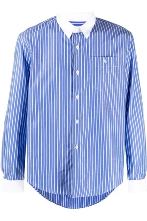 Sporty & Rich Logo-embroidered stripe-print shirt