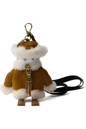 Prada Shearling suede keyring