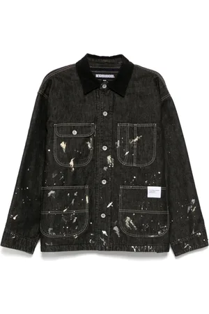 NEIGHBORHOOD Corduroy-collar washed-coverall jacket
