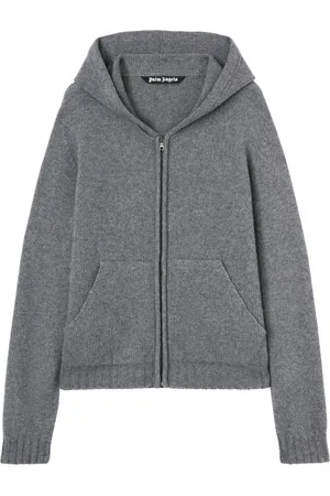 Palm Angels Logo-knit zip-up hoodie