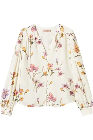 Twin-Set Floral-print crepe de chine shirt