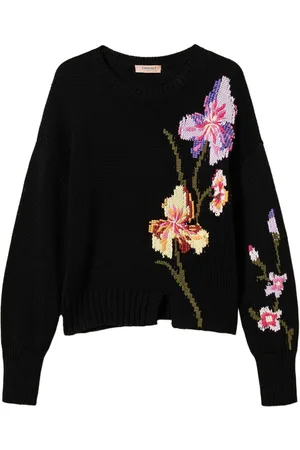 Twin-Set Floral-embroidered sweater