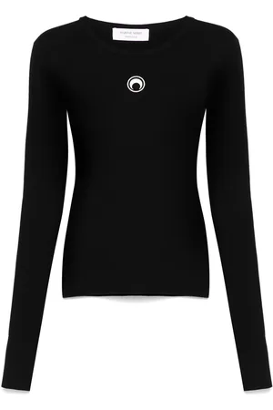Marine Serre Crescent Moon-embroidered sweater