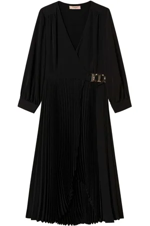 Twin-Set Pleated crepe midi dress