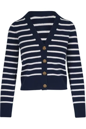 VERONICA BEARD Striped cashmere cardigan