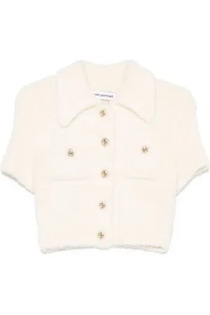 Self-Portrait Textured-finish top