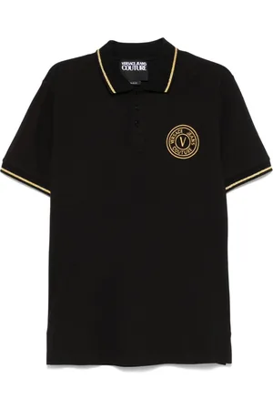 VERSACE Logo-embroidered polo shirt