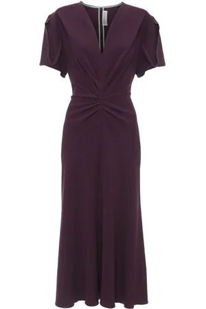 Victoria Beckham Gathered V-neck midi dress