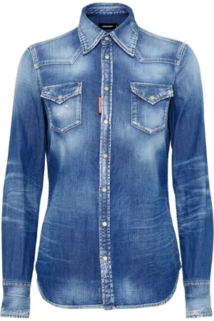 Dsquared2 Whiskering-effect denim shirt