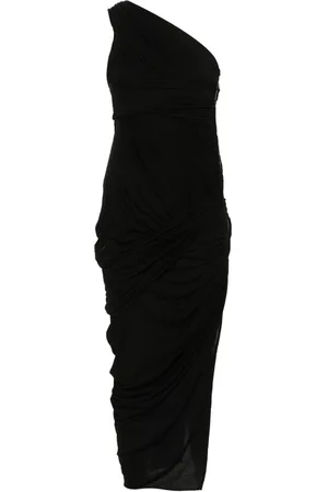 Rick Owens One-shoulder draped midi dress