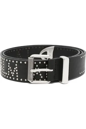 Palm Angels Stud-embellished leather belt
