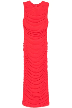 ROTATE Mesh midi dress