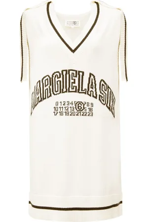 Maison Margiela Logo-jacquard knit dress