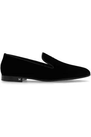 Max Mara Logo-plaque velvet loafers