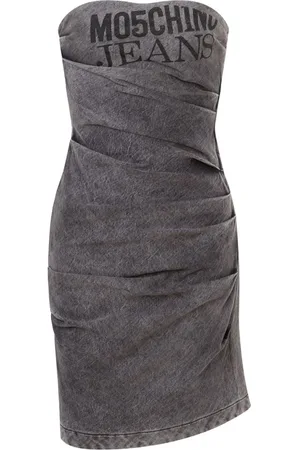 Moschino Logo-print strapless dress