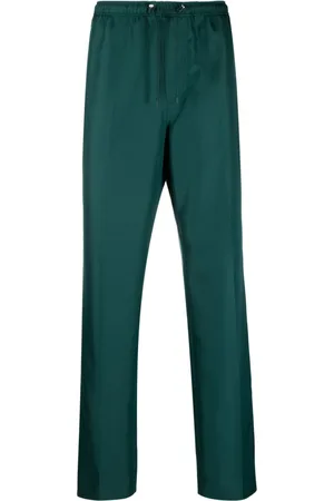 Lanvin Side-stripe drawstring cotton trousers