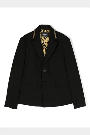 VERSACE Greca-trim single-breasted blazer